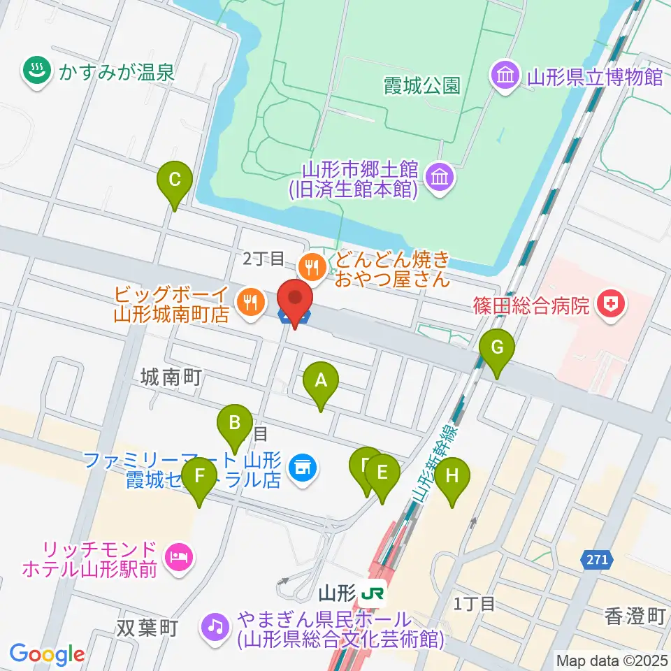 カワイ山形ショップ周辺の駐車場・コインパーキング一覧地図