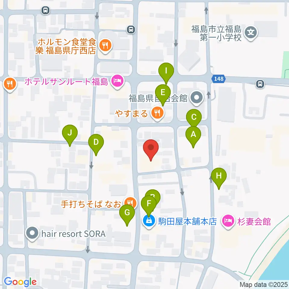 カワイ福島ショップ周辺の駐車場・コインパーキング一覧地図