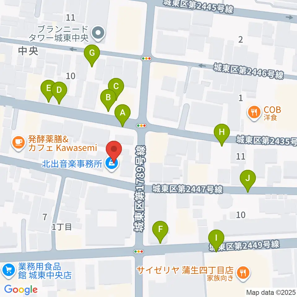 北出音楽事務所 KITADEホール周辺の駐車場・コインパーキング一覧地図