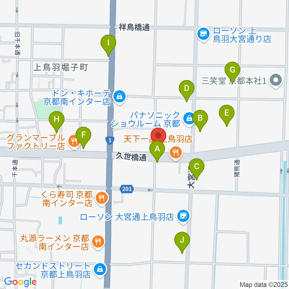 カワイ京都ショップ周辺の駐車場・コインパーキング一覧地図