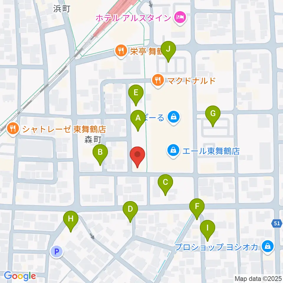 カワイ舞鶴ショップ周辺の駐車場・コインパーキング一覧地図