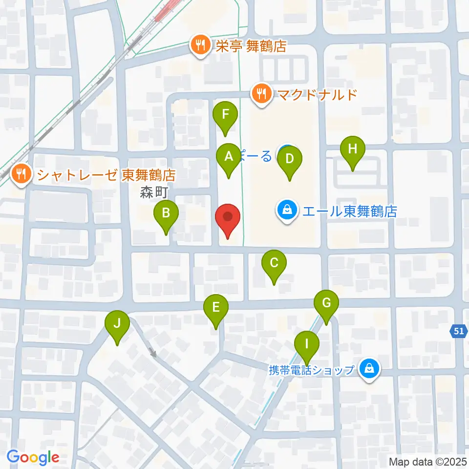 カワイ舞鶴ショップ周辺の駐車場・コインパーキング一覧地図