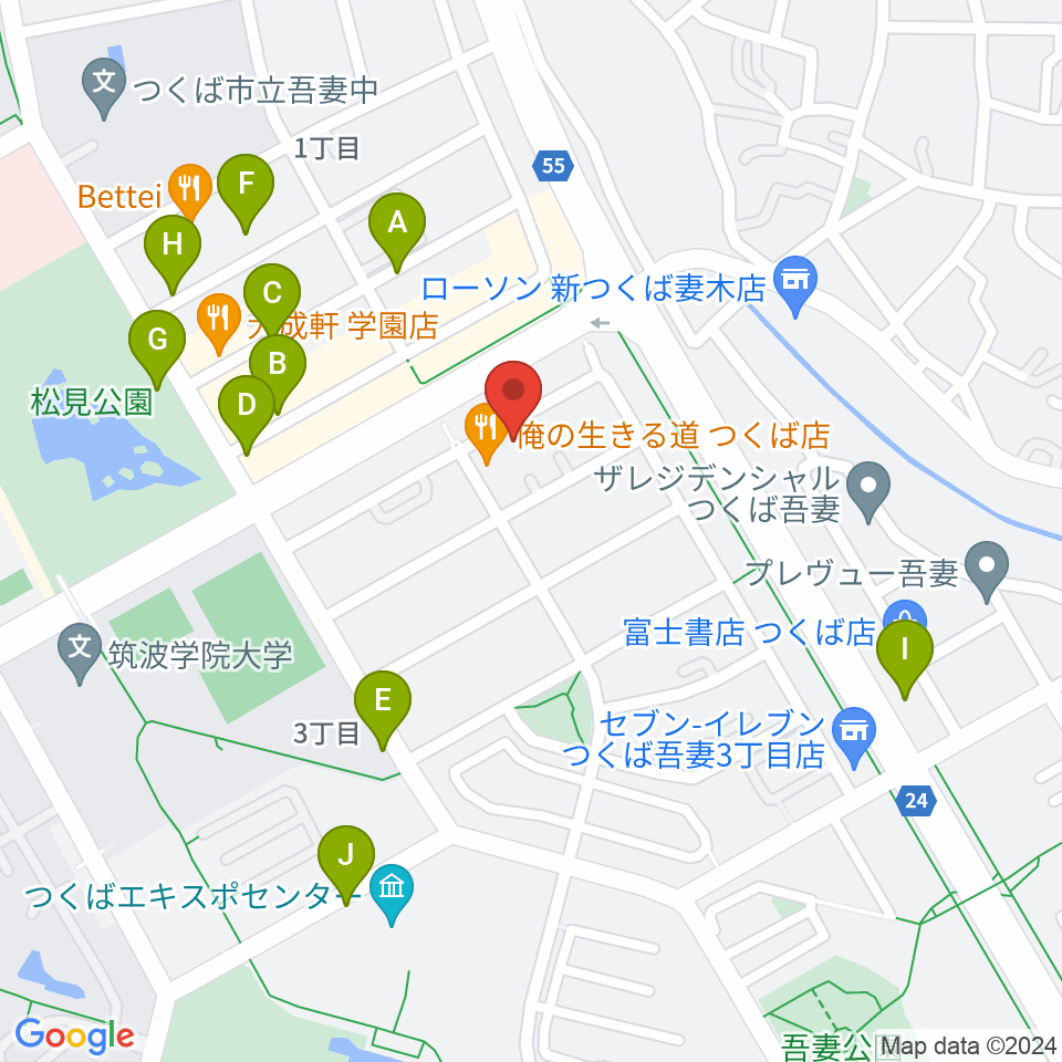 MUSIC PLANT つくば店周辺の駐車場・コインパーキング一覧地図