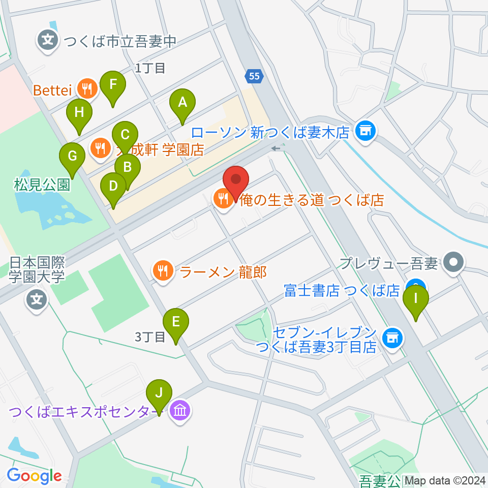 MUSIC PLANT つくば店周辺の駐車場・コインパーキング一覧地図