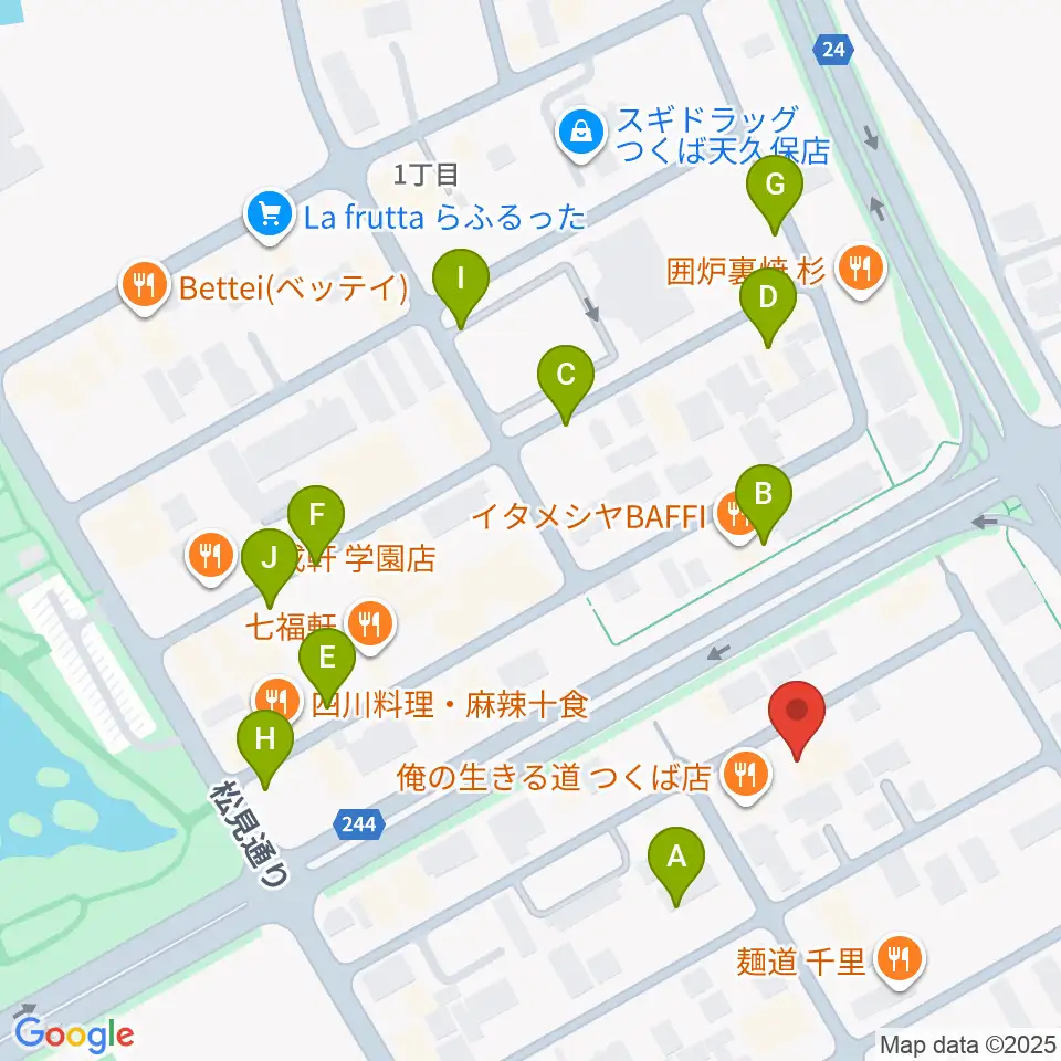 MUSIC PLANT つくば店周辺の駐車場・コインパーキング一覧地図