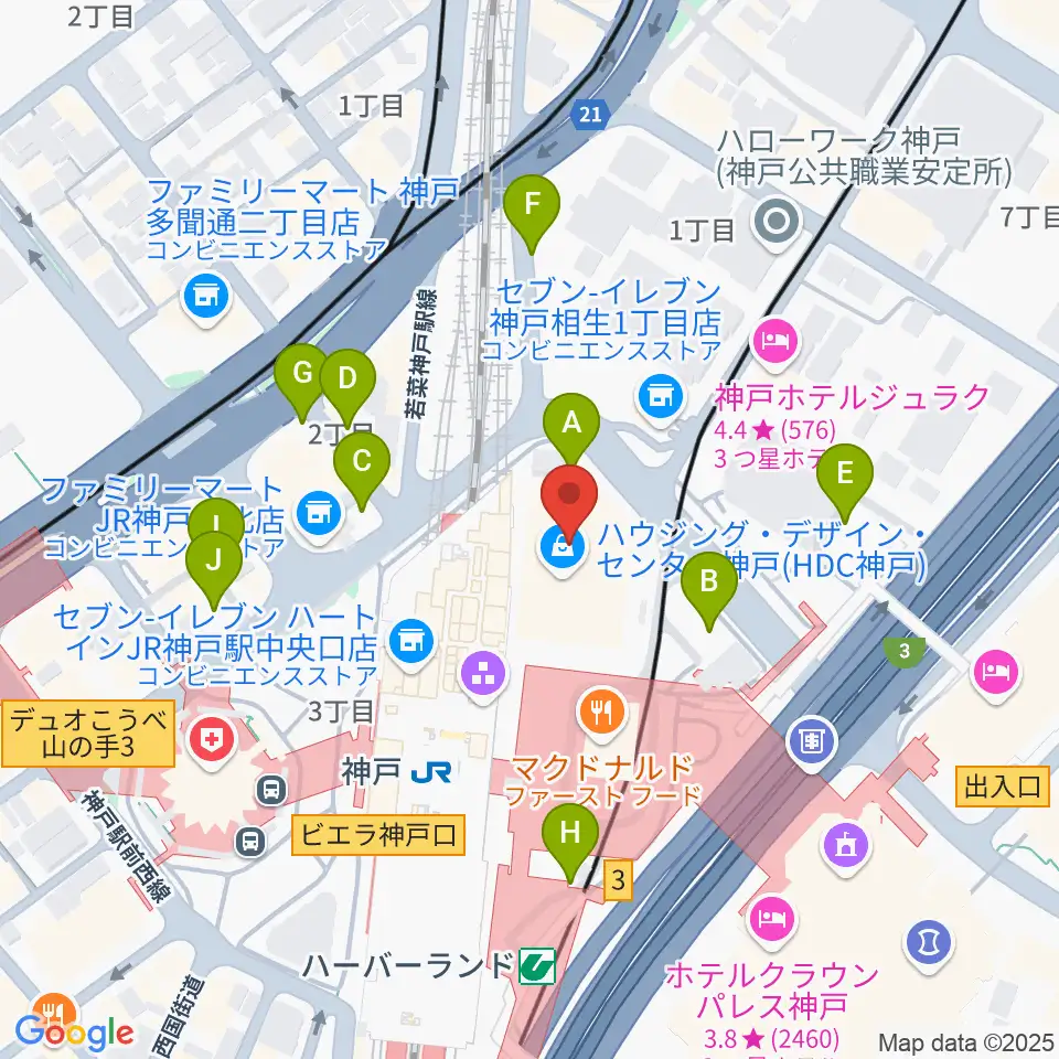 カワイ神戸ショップ周辺の駐車場・コインパーキング一覧地図