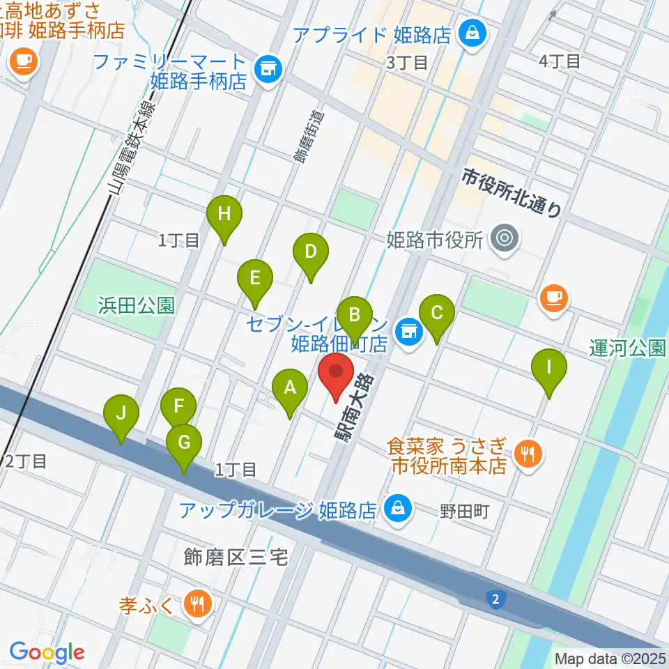 カワイ姫路ショップ周辺の駐車場・コインパーキング一覧地図
