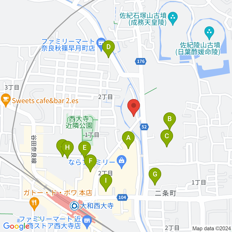 カワイ奈良ショップ周辺の駐車場・コインパーキング一覧地図