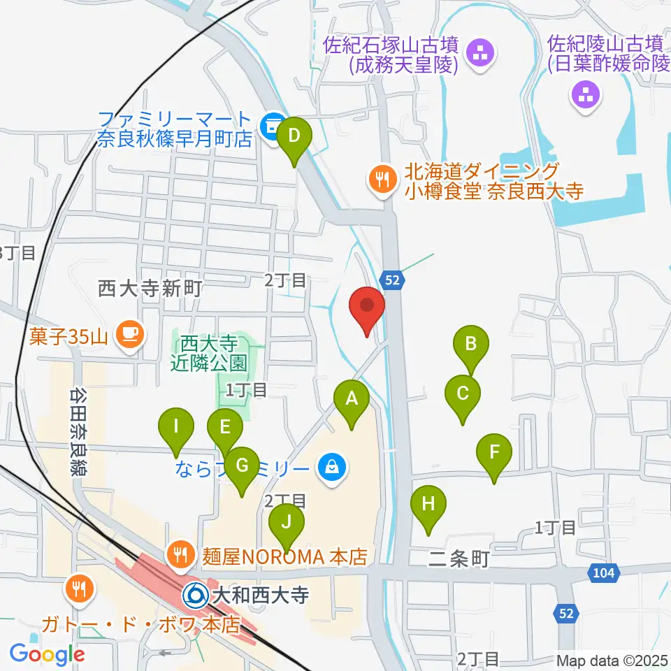 カワイ奈良ショップ周辺の駐車場・コインパーキング一覧地図