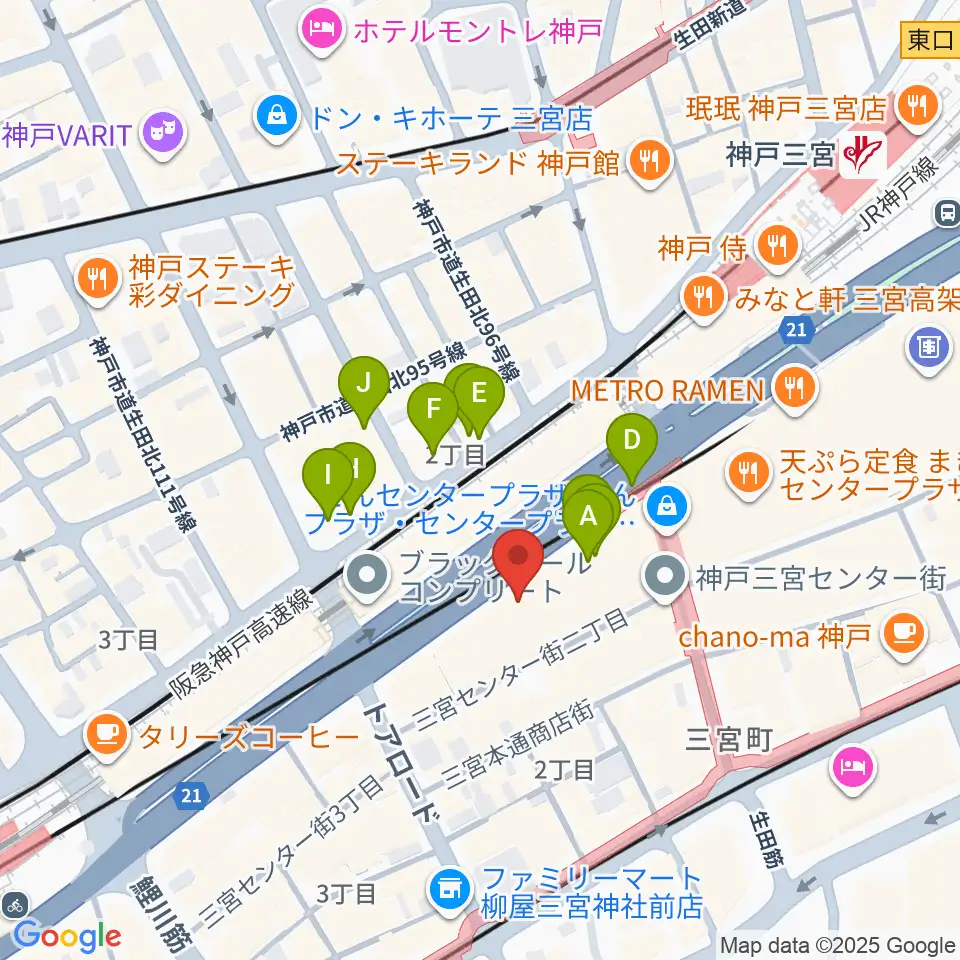 神戸三宮リードマン周辺の駐車場・コインパーキング一覧地図