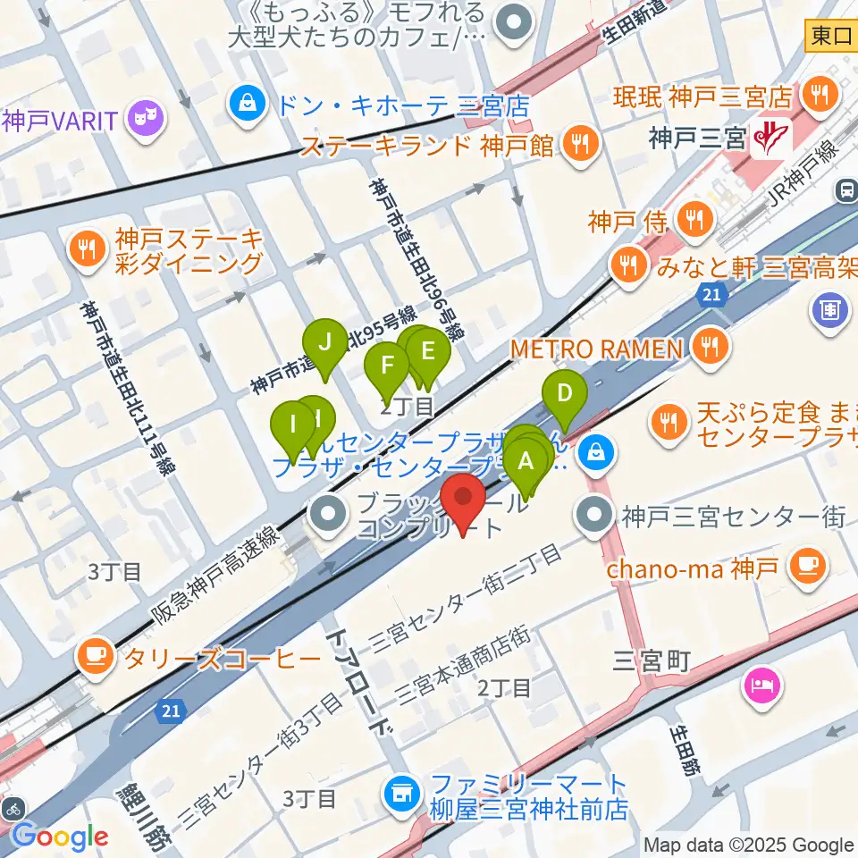 神戸三宮リードマン周辺の駐車場・コインパーキング一覧地図