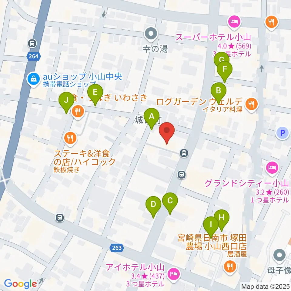 カワイ小山ショップ周辺の駐車場・コインパーキング一覧地図