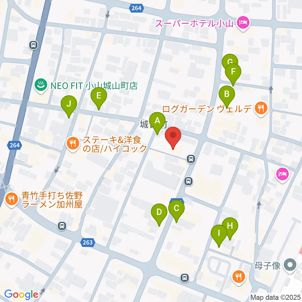 カワイ小山ショップ周辺の駐車場・コインパーキング一覧地図