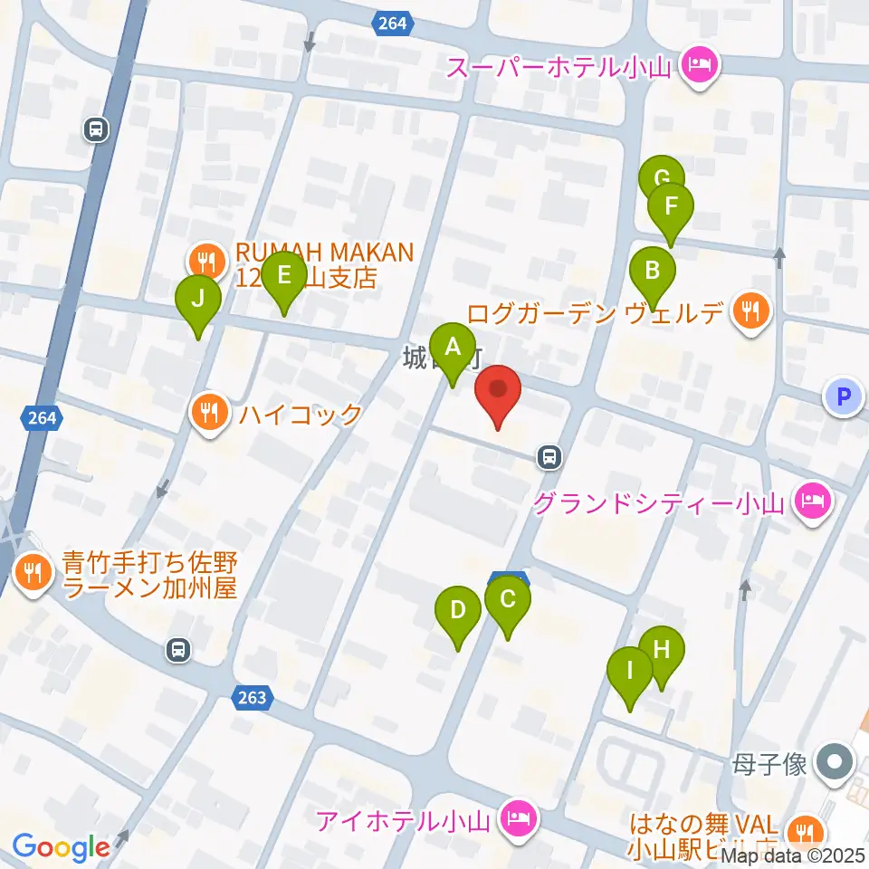 カワイ小山ショップ周辺の駐車場・コインパーキング一覧地図