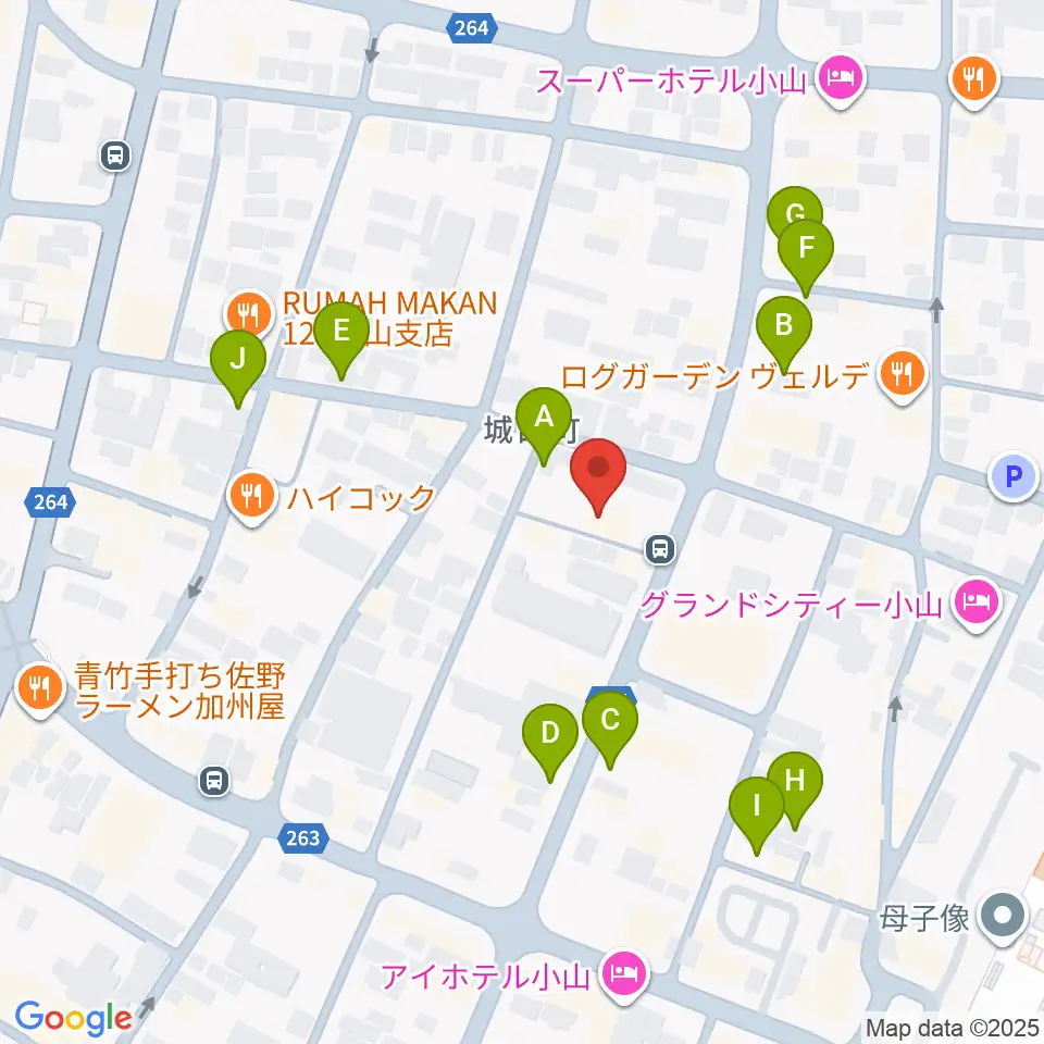 カワイ小山ショップ周辺の駐車場・コインパーキング一覧地図