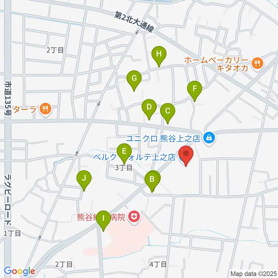 カワイ熊谷ショップ周辺の駐車場・コインパーキング一覧地図
