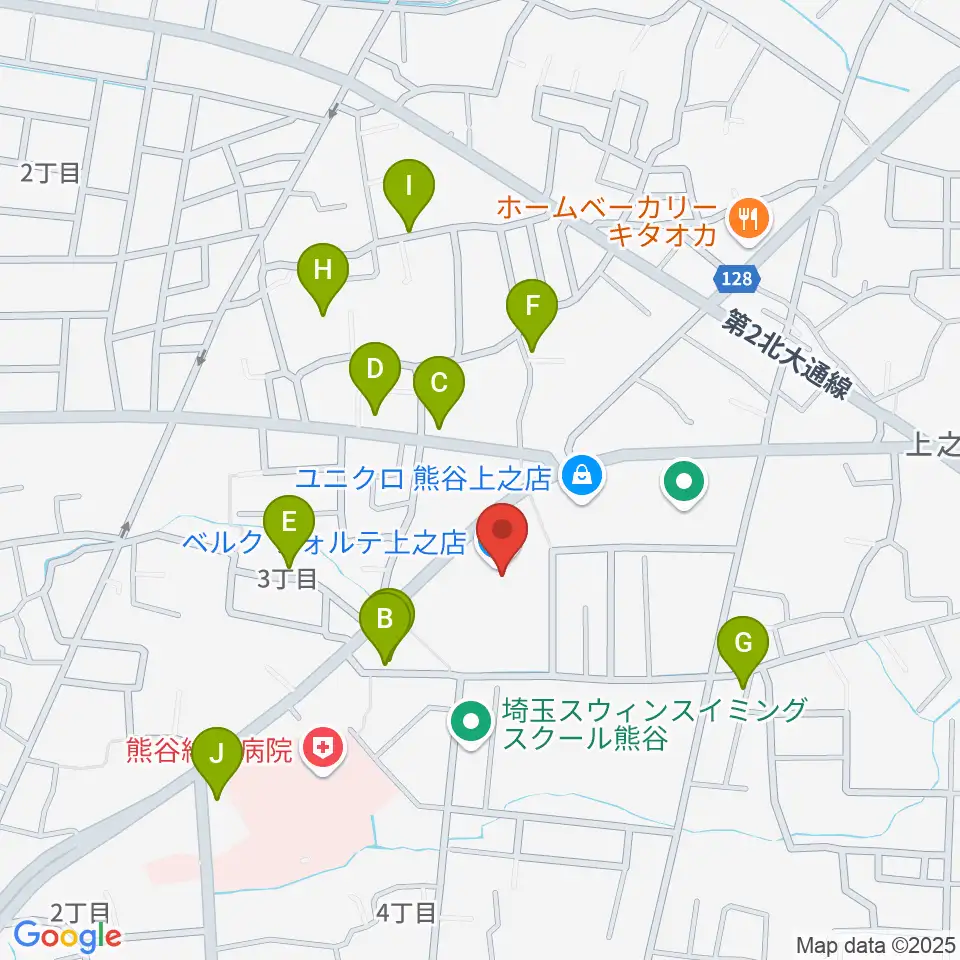 カワイ熊谷ショップ周辺の駐車場・コインパーキング一覧地図