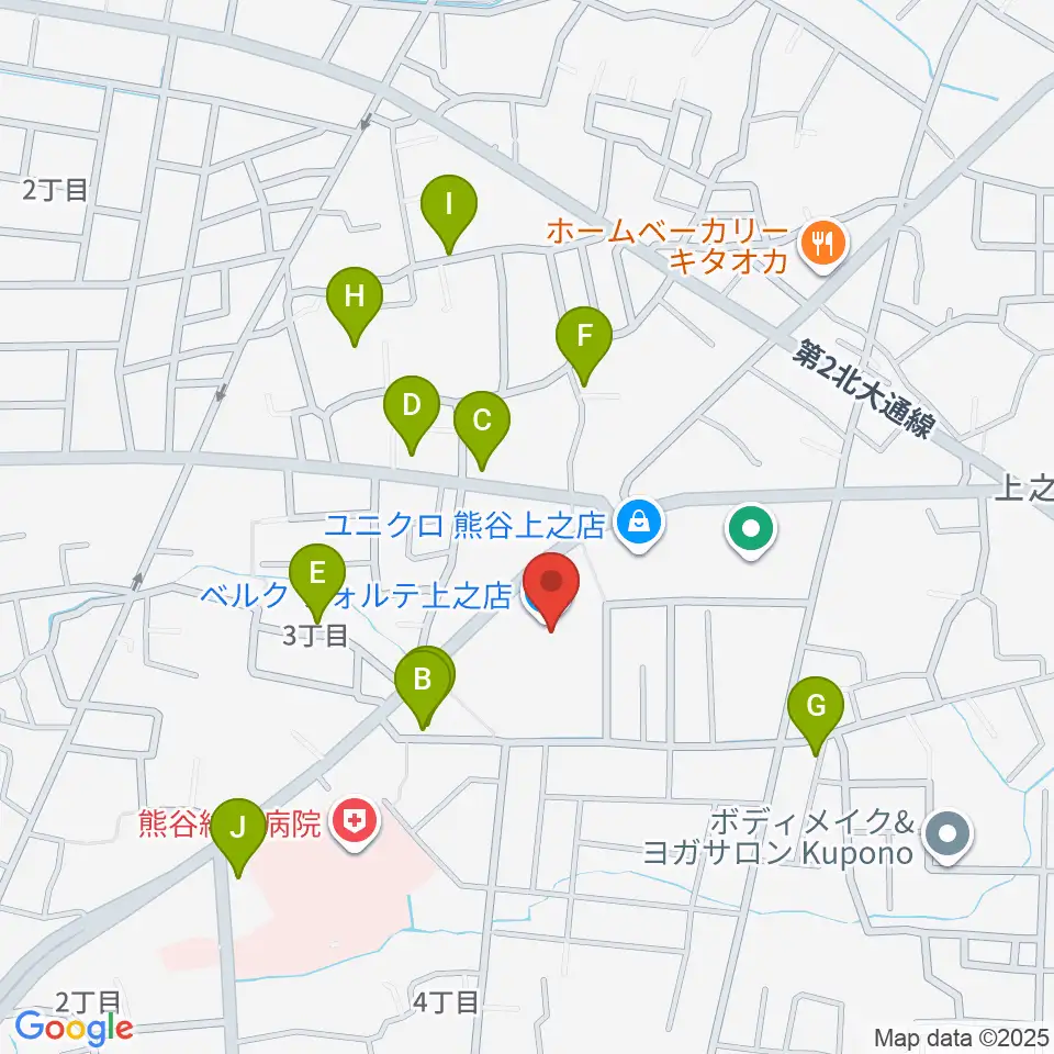 カワイ熊谷ショップ周辺の駐車場・コインパーキング一覧地図