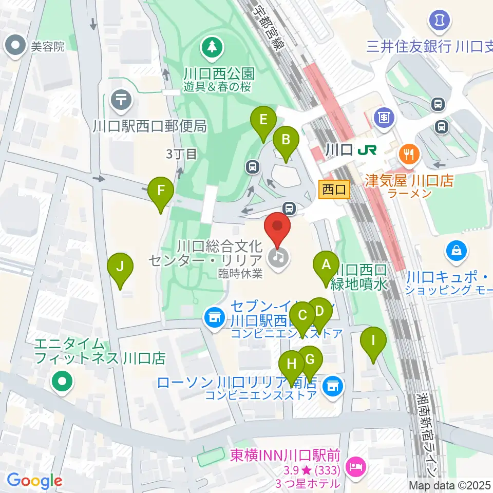 カワイ川口ショップリリア周辺の駐車場・コインパーキング一覧地図