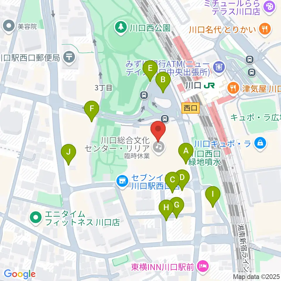 カワイ川口ショップリリア周辺の駐車場・コインパーキング一覧地図