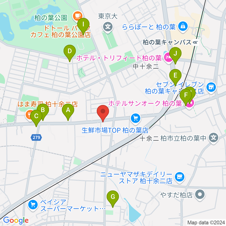 カワイ柏ショップ周辺の駐車場・コインパーキング一覧地図