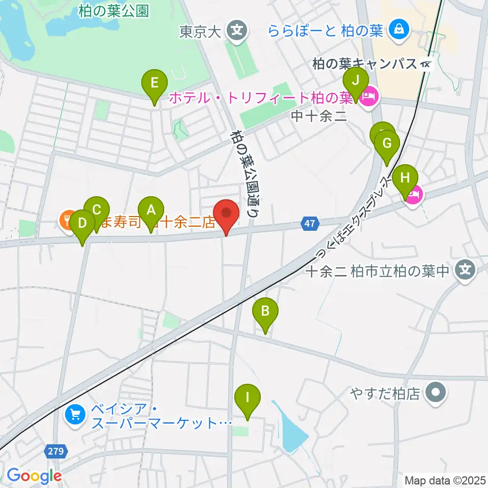 カワイ柏ショップ周辺の駐車場・コインパーキング一覧地図