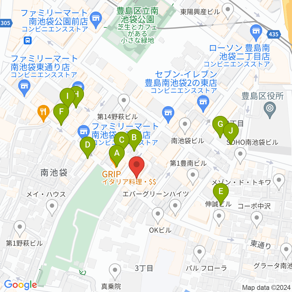 カワイ池袋ショップ周辺の駐車場・コインパーキング一覧地図