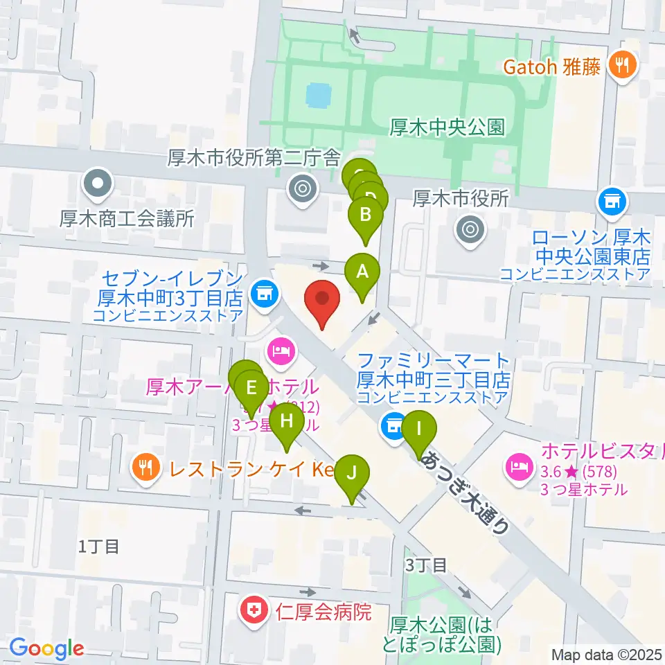 カワイ厚木ショップ周辺の駐車場・コインパーキング一覧地図