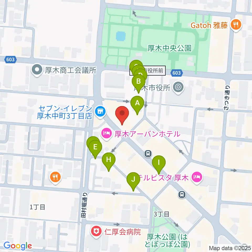 カワイ厚木ショップ周辺の駐車場・コインパーキング一覧地図