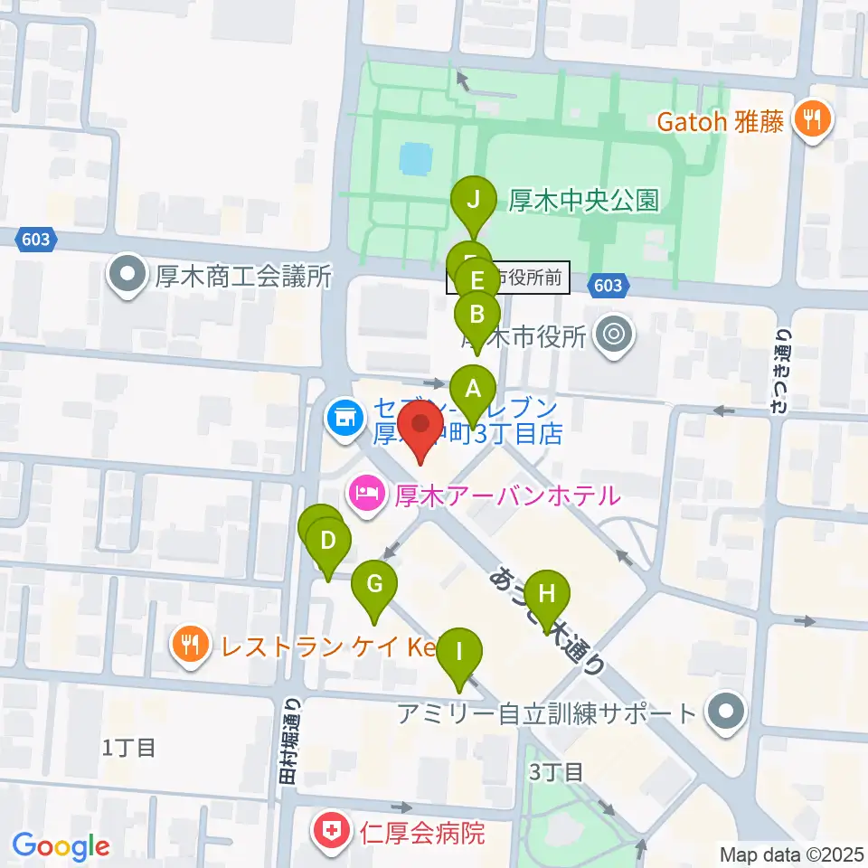 カワイ厚木ショップ周辺の駐車場・コインパーキング一覧地図
