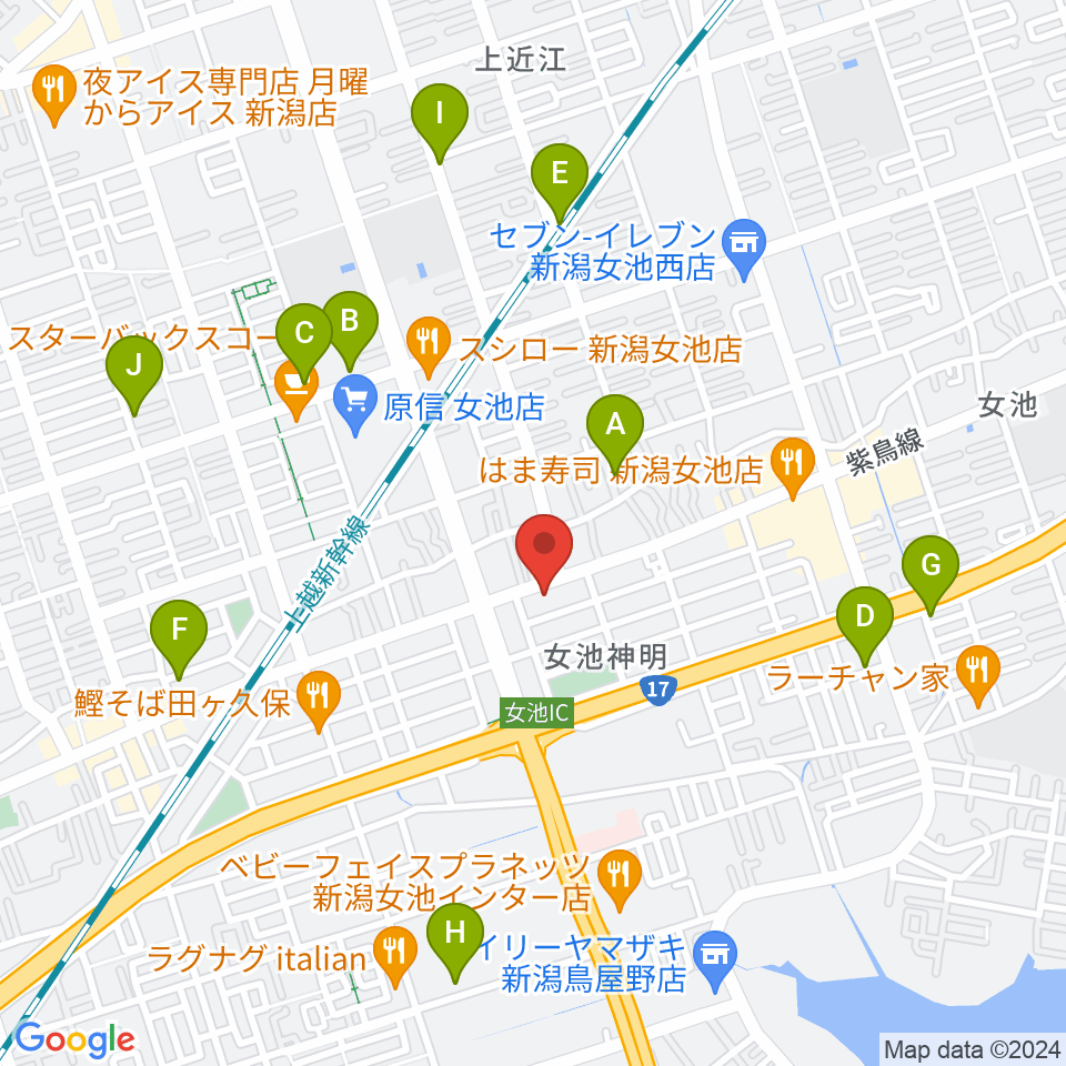 カワイ新潟ショップ周辺の駐車場・コインパーキング一覧地図