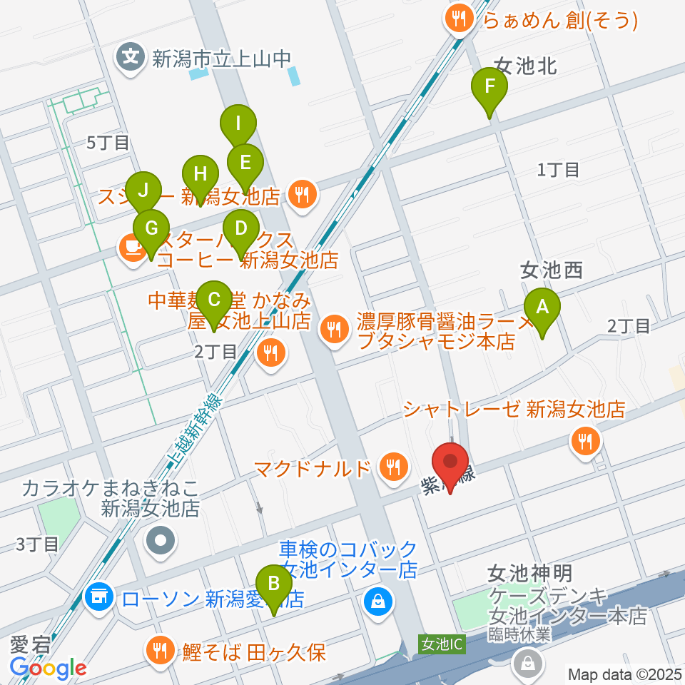 カワイ新潟ショップ周辺の駐車場・コインパーキング一覧地図