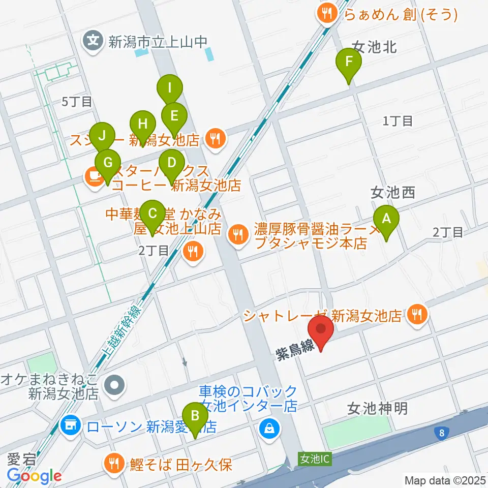 カワイ新潟ショップ周辺の駐車場・コインパーキング一覧地図