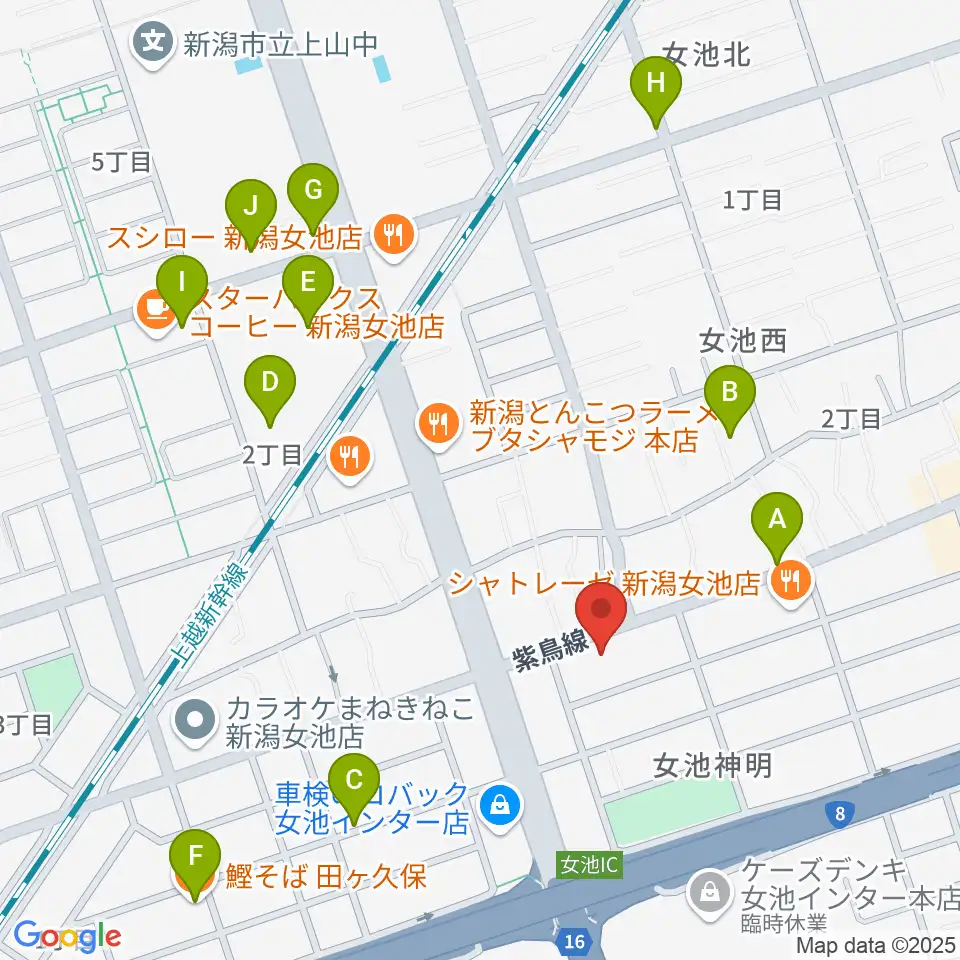 カワイ新潟ショップ周辺の駐車場・コインパーキング一覧地図
