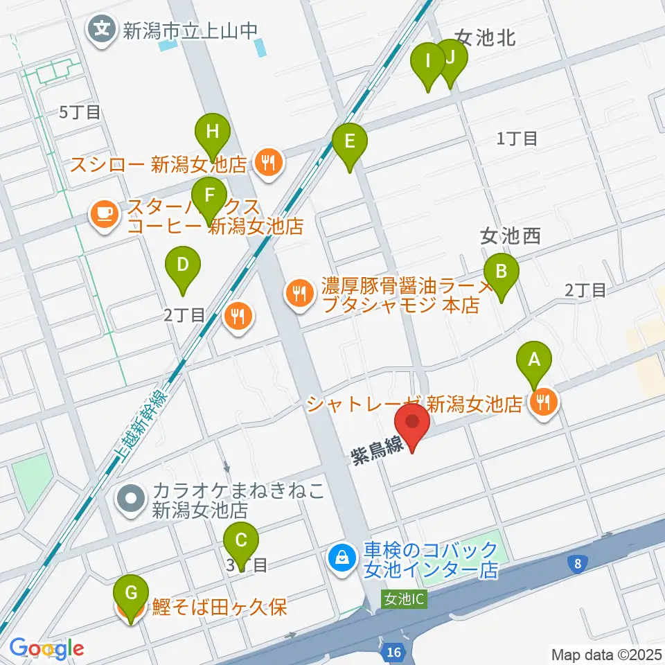 カワイ新潟ショップ周辺の駐車場・コインパーキング一覧地図