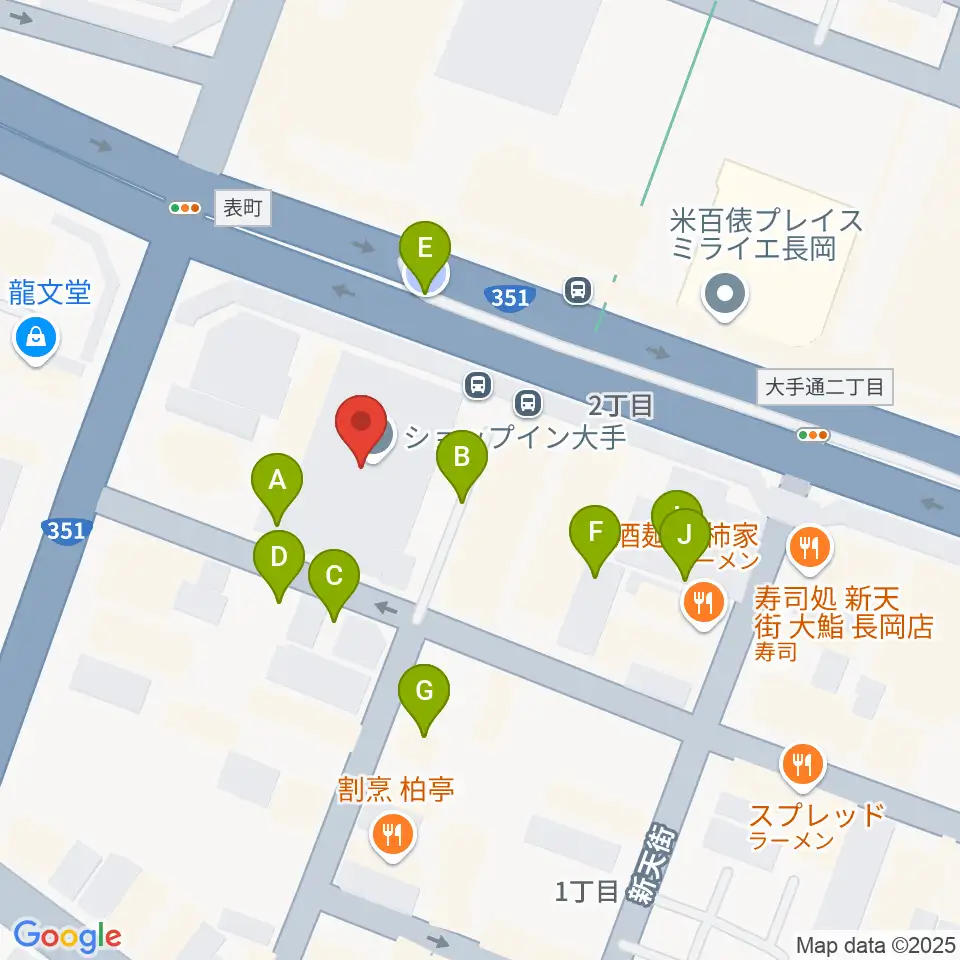 カワイ長岡ショップ周辺の駐車場・コインパーキング一覧地図
