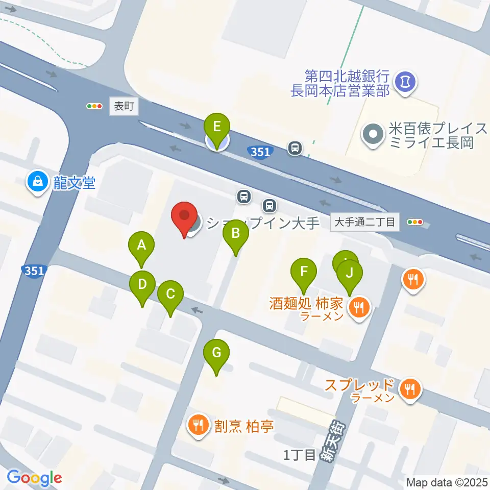 カワイ長岡ショップ周辺の駐車場・コインパーキング一覧地図