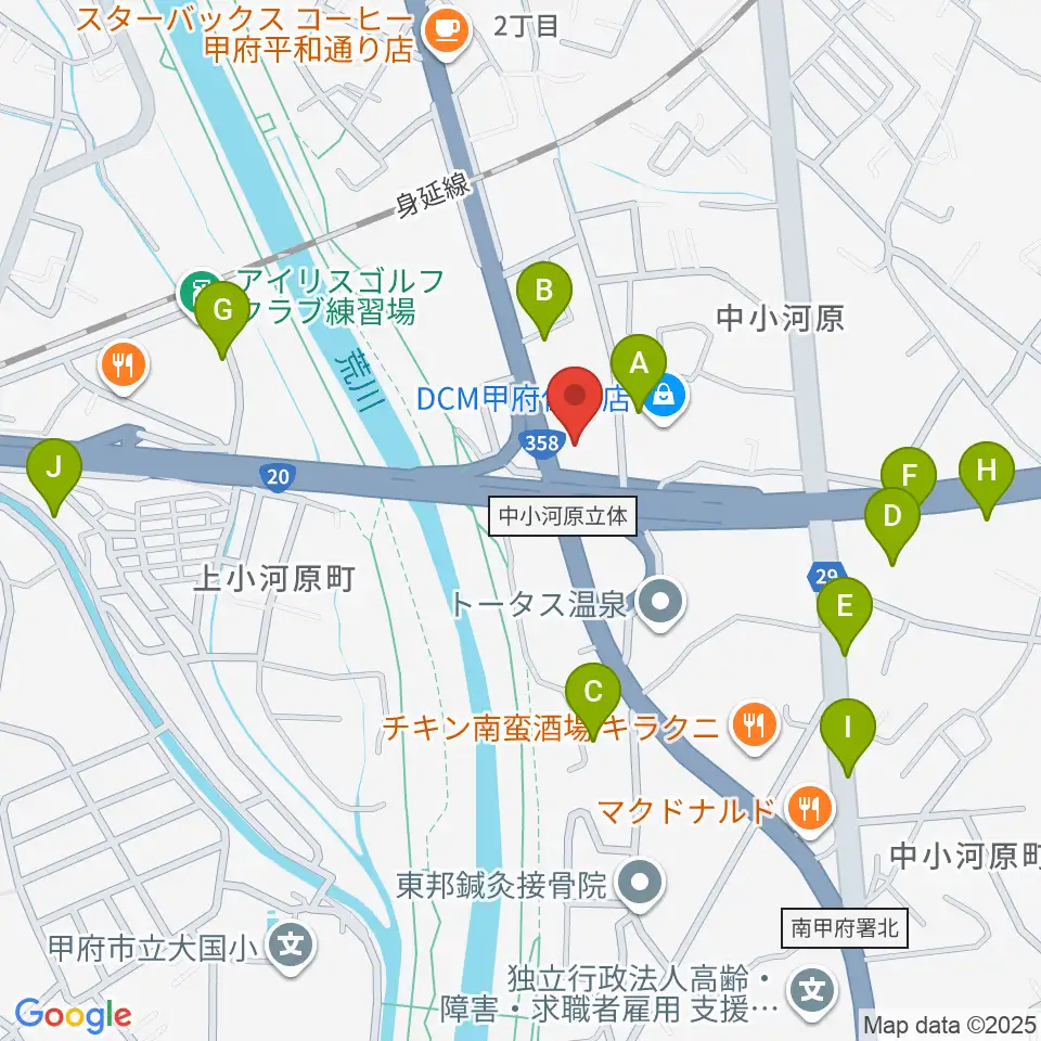 カワイ甲府ショップ周辺の駐車場・コインパーキング一覧地図