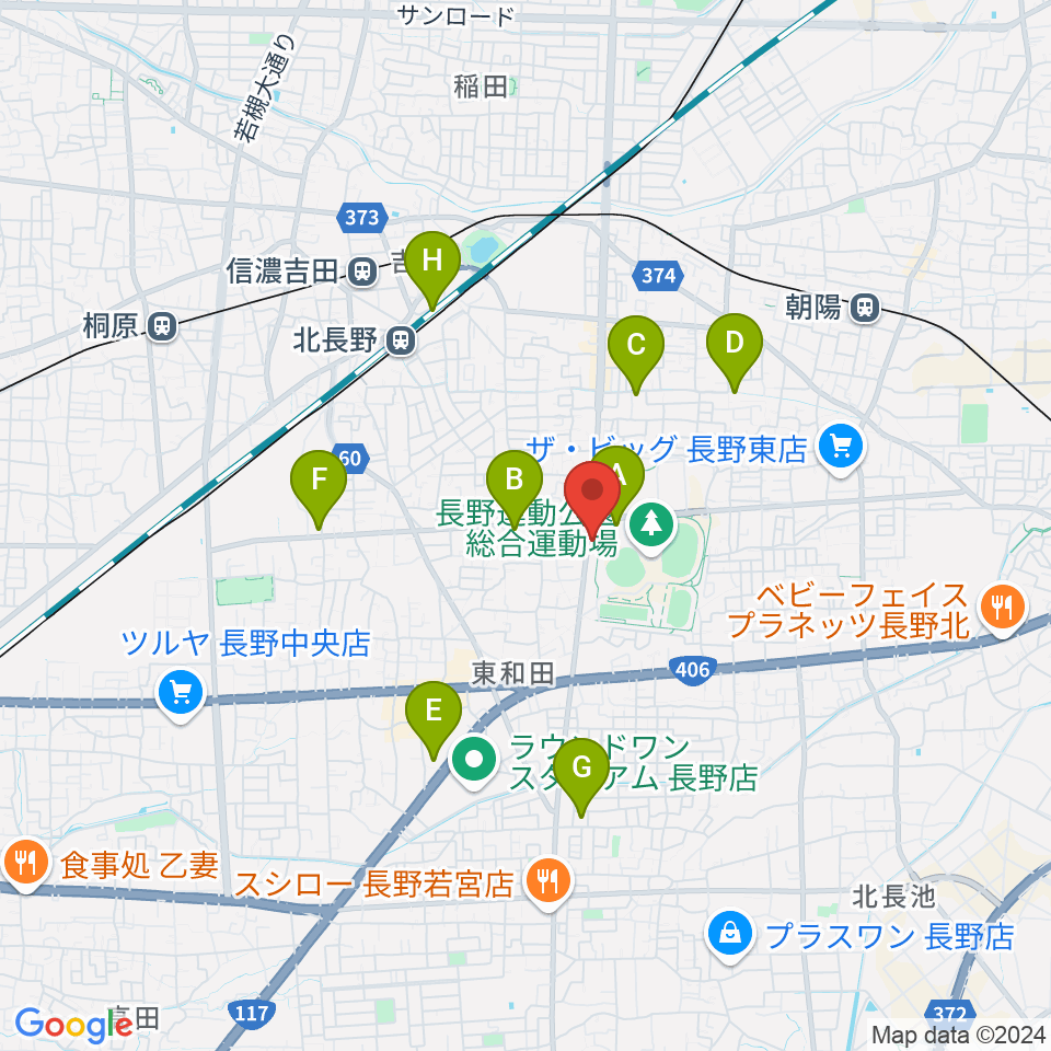 カワイ長野ショップ周辺の駐車場・コインパーキング一覧地図