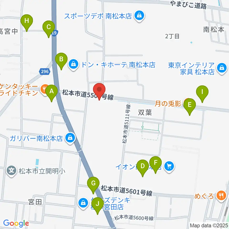 カワイ松本ショップ周辺の駐車場・コインパーキング一覧地図