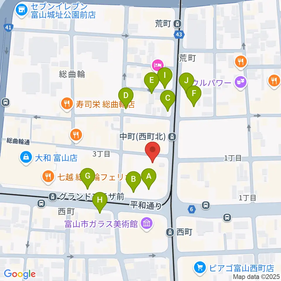 カワイ富山ショップ周辺の駐車場・コインパーキング一覧地図