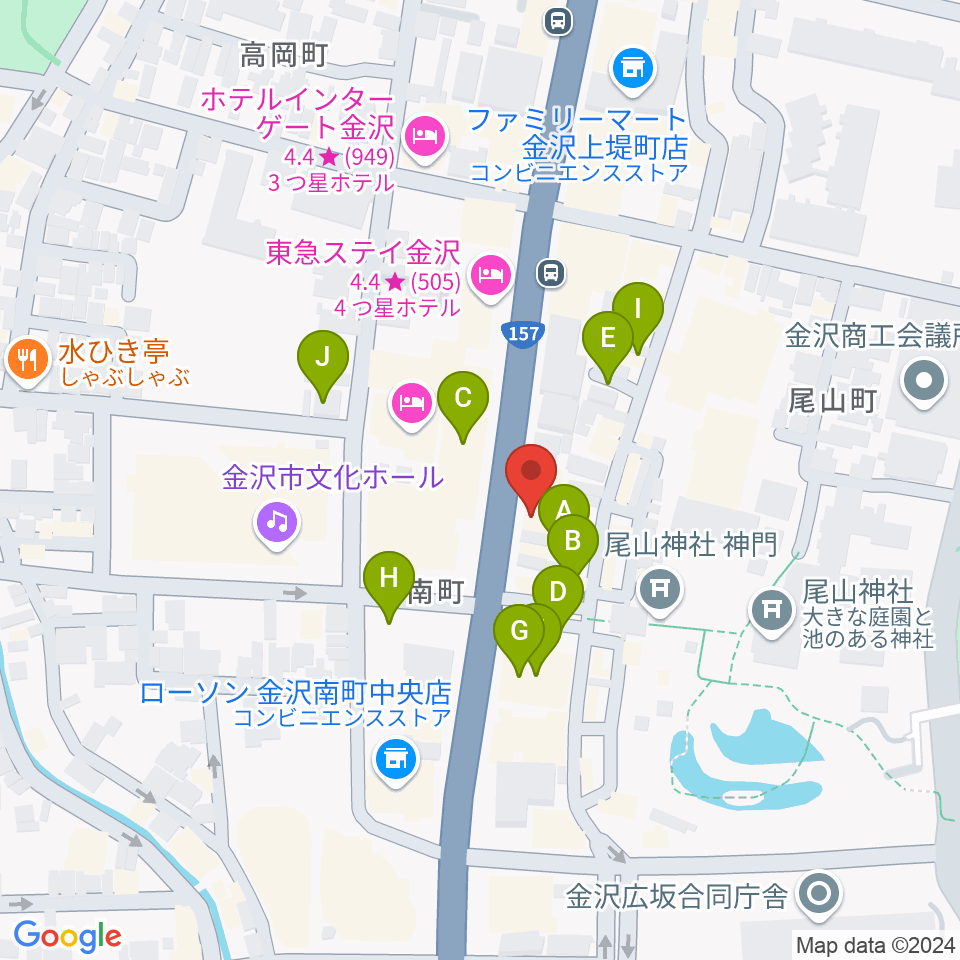 カワイ金沢ショップ周辺の駐車場・コインパーキング一覧地図