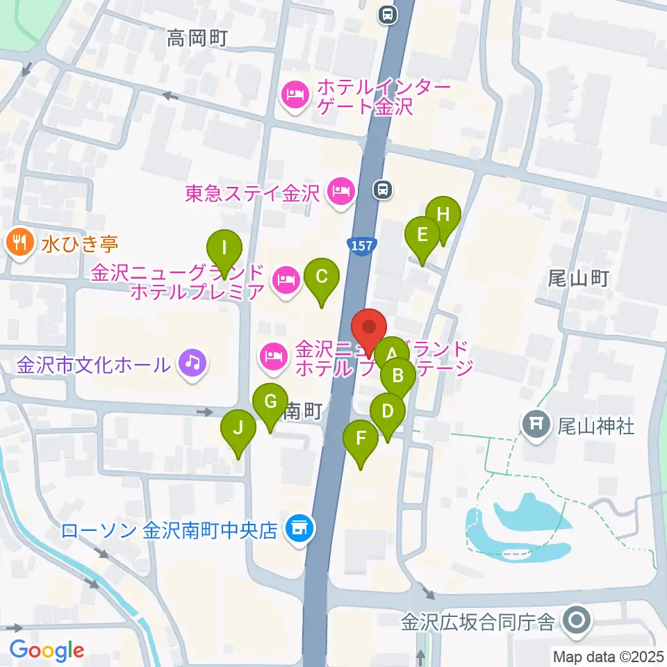 カワイ金沢ショップ周辺の駐車場・コインパーキング一覧地図
