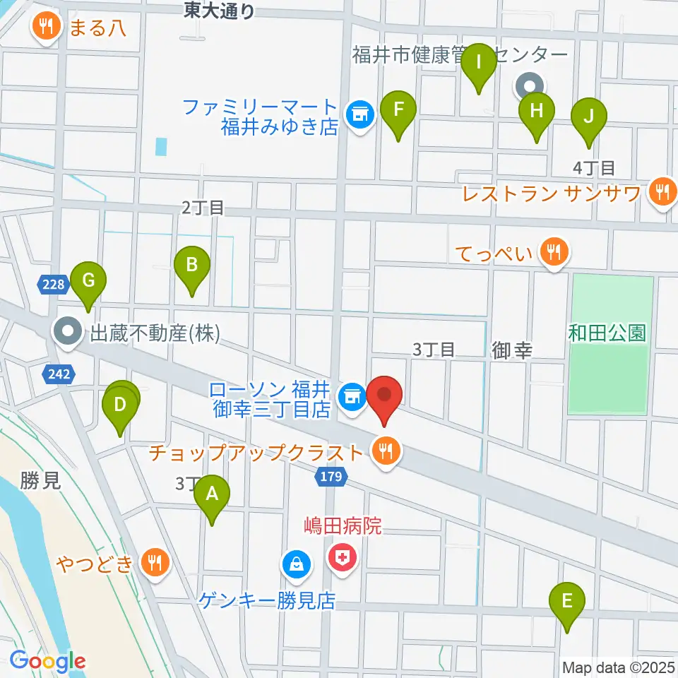 カワイ福井ショップ周辺の駐車場・コインパーキング一覧地図