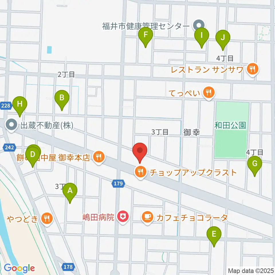 カワイ福井ショップ周辺の駐車場・コインパーキング一覧地図