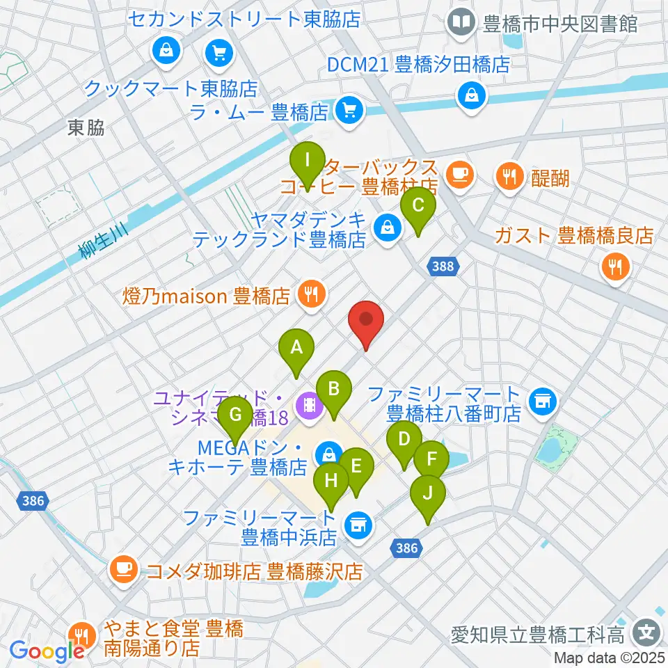 カワイ豊橋ショップ周辺の駐車場・コインパーキング一覧地図
