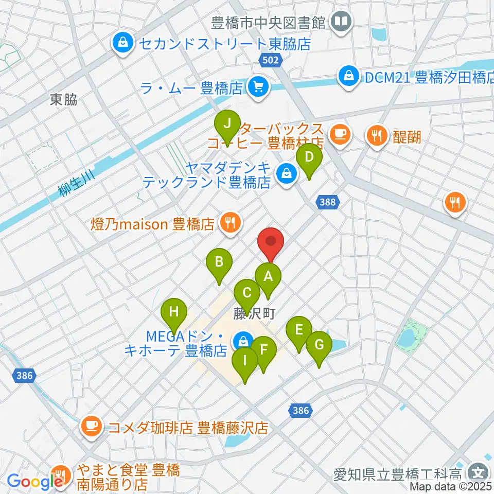 カワイ豊橋ショップ周辺の駐車場・コインパーキング一覧地図