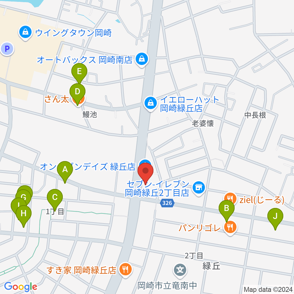 カワイ岡崎ショップ周辺の駐車場・コインパーキング一覧地図