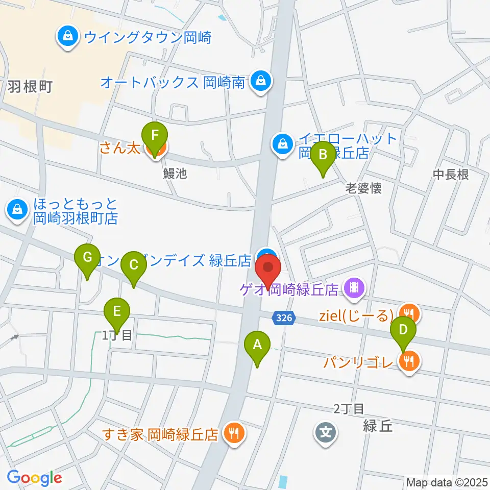 カワイ岡崎ショップ周辺の駐車場・コインパーキング一覧地図