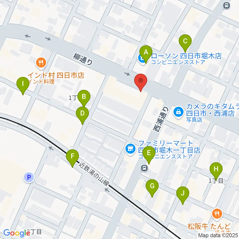 カワイ四日市ショップ周辺の駐車場・コインパーキング一覧地図